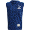 Under Armour Project Rock Rival Sleeveless Zip Fleece Mens Blue Mirage M