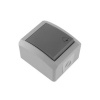Tlačidlo zvonček IP44, 10A / 250V šedá