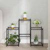zahrada-XL Stojan na kvety 83x25x60 cm čierny železný 343125