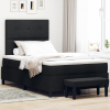 vidaXL Boxspring posteľ s matracom a lavičkou čierna 120x190 cm tkanina 3344053