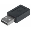 Adaptér Manhattan USB, USB-C 2.0 samica na USB-A samec, čierna