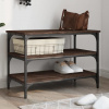 zahrada-XL Lavička na topánky hnedý dub 70x38,5x49 cm kompozitné drevo 839042