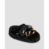 Dámske čierne Kožušinové Papuče Moon Boot Mule Faux Fur Beads