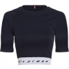 Dámske tričká Tommy Hilfiger Slim Seamless Cropped SS Tee - desert sky - Modrý (L)