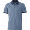 James & Nicholson | JN 706, Pánske polo, modrá melange - modrá navy, XXL