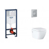 Grohe Rapid SL Set predstenovej inštalácie, klozetu, dosky SoftClose a tlačidla Skate Cosmopolitan, kefovaná nerezová oceľ SANI11BB2121-GR
