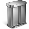 Simplehuman Pedálový odpadkový kôš na triedený odpad, 58 l (34/24), kartáčovaná oceľ, FPP