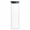 Brabantia 298240 Sklenená dóza tmavošedá 1,9L