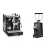 La Pavoni Cellini Classic, black + Eureka Atom Specialty 65, black