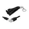 Kábel USB-iphone, krúžok na kľúče, čierny.