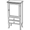 Sapho RETRO skrinka 60x120x38cm, starobiela, pravá SPH 1691