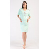 Nočná košeľa na gombíky Bocian s klobúkom, zelená