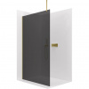 CERANO - Sprchová zástena Walk-in Onyx Top Round Ľ/P - 8 mm - okrúhla vzpera - zlatá, grafitové sklo - 140x200 cm
