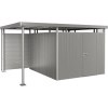 Zadná stena k prístrešku pre záhradné domčeky Biohort HighLine vel. S 2-5 134 x 181 cm sivý kremeň metalický