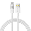 Baseus Dátový Kábel Displej 2 Rýchlonabíjací USB na Type C Digitálny Displej 100W 1m Mesačná Biela