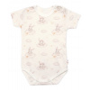 Body kr. rukáv, bavlna, zapínanie pri krku, Baby Nellys Králičkovia, krémové, veľ. 74 Baby Nellys