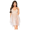 Penthouse Naughty Doll - krajkové šaty a tangá (biele) - M/L