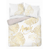 Súprava posteľnej bielizne 160x200 + 2x obliečka na vankúš 70x80 bavlna ZLATÉ LISTY