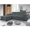 Rohová sedacia súprava Scala, ocelovo šedá látka, ľavý roh