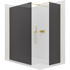 CERANO - Sprchová zástena Walk-in Onyx TL/P - 8 mm - hranatá vzpera - zlatá kartáčovaná, grafitové sklo - 160x100 cm