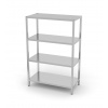 Skladovací regál so 4 plnými policami – skrutkový, HENDI, Kitchen Line, 1000x500x(H)1800mm