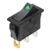 Kolískový vypínač obdĺžnikový s kontrolkou KCD3, ON-OFF, 250V/16A Zelená