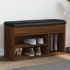 Lavička na topánky hnedý dub 82x32x45,5 cm kompozitné drevo-ForU-835032