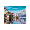 Diamantové maľovanie - HALLSTATT PRI JAZERE V ALPÁCH Rámovanie: vypnuté plátno na rám, Rozmer: 40x50 cm