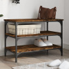 zahrada-XL Lavička na topánky dymový dub 70x38,5x49 cm kompozitné drevo 839040