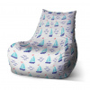 Czech Print s.r.o. Sedací vak Bean modré loďky - detský, biela / modrá