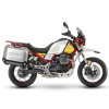 Kompletná sada bočných hliníkových kufrov SHAD TERRA 36L/47L, vrátane montážnej sady SHAD MOTO GUZZI V 85 TT