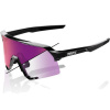 100% S3 Gloss Black, okuliare - Purple Flash Mirror Photochromic Lens