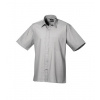 Premier Workwear Pánska košeľa s krátkym rukávom PR202 Silver -ca. Pantone 428 47 (18H)