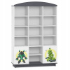 Boy's BookCase BC12 Gray Robots White (Boy's BookCase BC12 Gray Robots White)