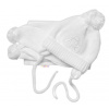 Zimná čiapočka s šálom - Autíčko, biela, 0-6m, Baby Nellys