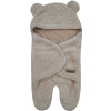 Chlpáčková zavinovačka s kapucňou a nožičkami, Medvedík, béžová