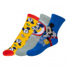 Bellatex Ponožky dětské Mickey sada 3 páry červená, žlutá, modrá, šedá rozměr 27-30