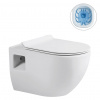 CERANO - WC závesné Dure, Rimless + Slim/UF sedátko - biela lesklá - 51x35 cm