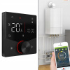 Termostat s otočným gombíkom, WiFi, pre vodný/plynový kotol, bojler, čierny