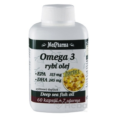 MedPharma OMEGA 3 rybí olej forte - EPA, DHA cps 60+7 zadarmo (67 ks)