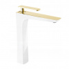 Moderná stojatá umývadlová batéria v bielo zlatej farbe – 2.AKOSŤ – Kozmetická vada