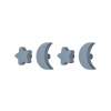 Háčiky Stars and Moons hooks Grey - set 4 ks