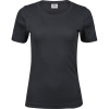 TeeJays Tričko Interlock TJ 580, krátký rukáv, dámské COT18058067003-dark grey L Šedá tmavá