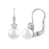 Stříbrné náušnice s bílou Swarovski® Perlou SILVEGO35037W