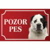 Stredoázijský ovčiak - Kovová tabuľka POZOR PES