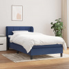vidaXL Posteľný rám boxspring s matracom modrý 90x190 cm látka - Modrá - 167157-101507