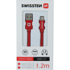 Kábel Swissten USB/USB-C 3.0A 1,2 m červený