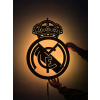 Erb Realu Madrid 3D obraz Futbal Darček Nočná LED lampička
