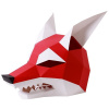 Zvieracia maska 3D papierová, vlk arktický, skladacia, kreatívna, origami