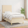 vidaXL Posteľný rám boxsping s matracom krémový 80x200 cm látka - Krémová - 57459-187070
